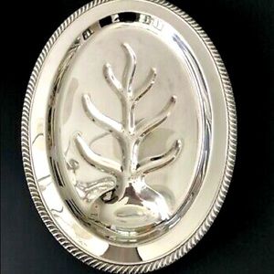 16" FB Rogers Silverplate Serving Tray Meat Platter Tree of Life .